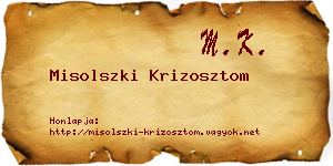 Misolszki Krizosztom névjegykártya